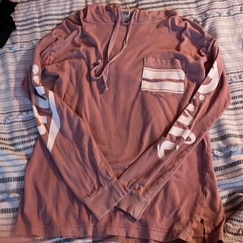 a PINK,VICTORIA SECRET cute thin long sleeve with hoodie